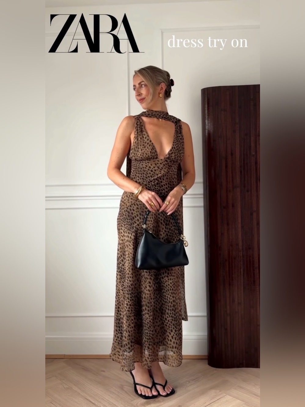 Zara Brown Leopard-Print Maxi Dress - Picture 7 of 12